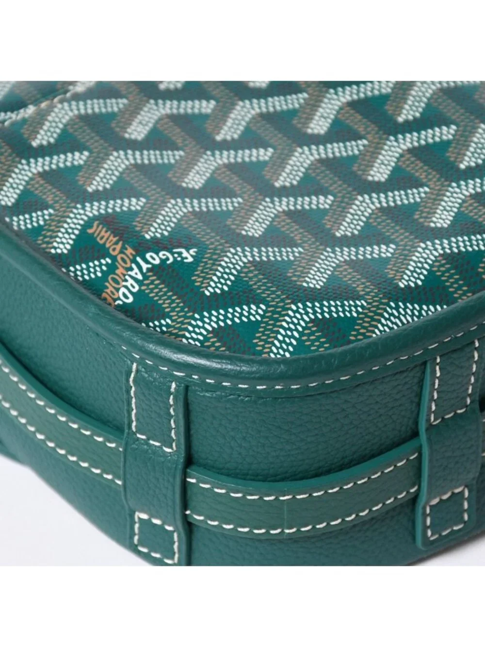 Goyard Belvedere PM Shoulder Bag Green Leather